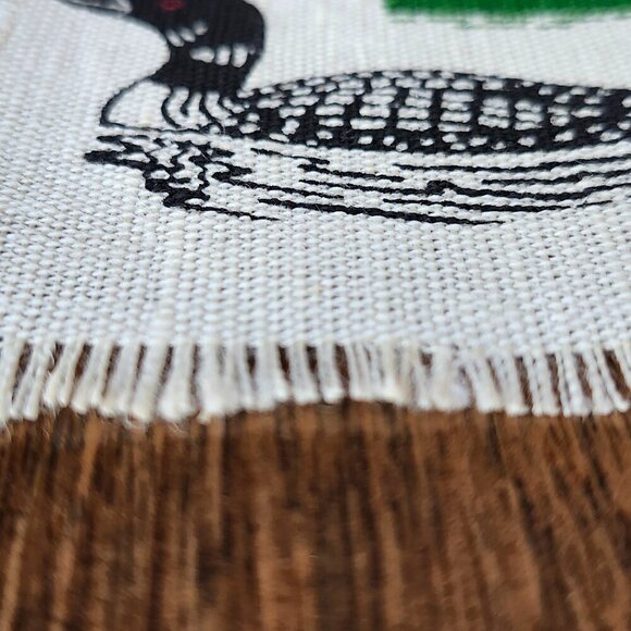 CUTE LOON Bar Mat Coaster Lot Frayed Burlap Cottage Chic SET of 4 - Picture 3 of 4